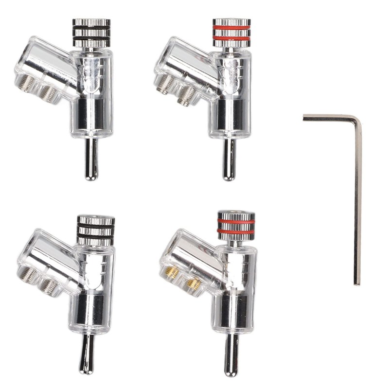 4pcs BA1403R Banana Plug,Locking Rhodium Plated Speaker Banana Connectors,Double Screw