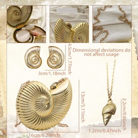 JeVenis Gold Seashell Clutch Acrylic Transparent Chain Bag Purse Summer Beach Evening Bag Shoulder Handbag for Mermaid Under the Sea Coastal Party Supplies