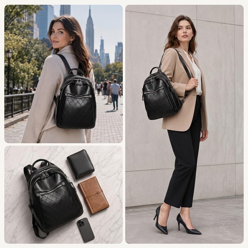 Mochilas para Mujer 3 en 1 Cuero PU Impermeable Antirrobo