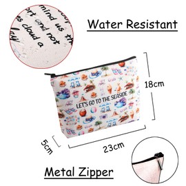 JXGZSO Seaside Lover Gift Coastal Makeup Travel Bag Let's Go To The Seaside Cosmetic Bag Beach Bag Summer Holiday Gift Seaside Florida Gift, Let's Go To The Seaside