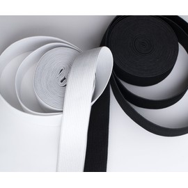 Elastic band 5 metres, 50 mm wide, white or black