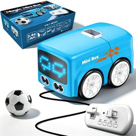 MericTop Magic Mini RC Bus, 2.4 GHZ Magic Follows Line Car, Interactive Magic Mini Bus with Gestures Follow & Escape Modes, Christmas Birthday Gifts for 6+ Kids Boys Girls
