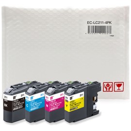 EC-LC211-4PK EC-LC211-4PK Remanufactured Ink 4 Color Pack (ECI-BR211-4P) Remaining Level Indicator
