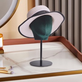 perfeclan Wig Display Stand Mannequin Head Multipurpose Metal Base Manikin Head Hat Holder for Hairpieces Cap Headband Hair Salon Shop