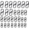 30pcs Backpack Zipper Locks, Dual S Shaped Carabiner Clips,Black Zipper