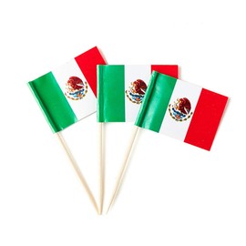 Mexico Flag Mexican Flag, Small Mini Mexico Toothpick Flags for Food, Cupcakes, Cocktails, Appetizers, Bar Party Decorations