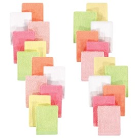 Hudson Baby Unisex Baby 24Pc Rayon from Bamboo Woven Washcloths, Citrus, One Size