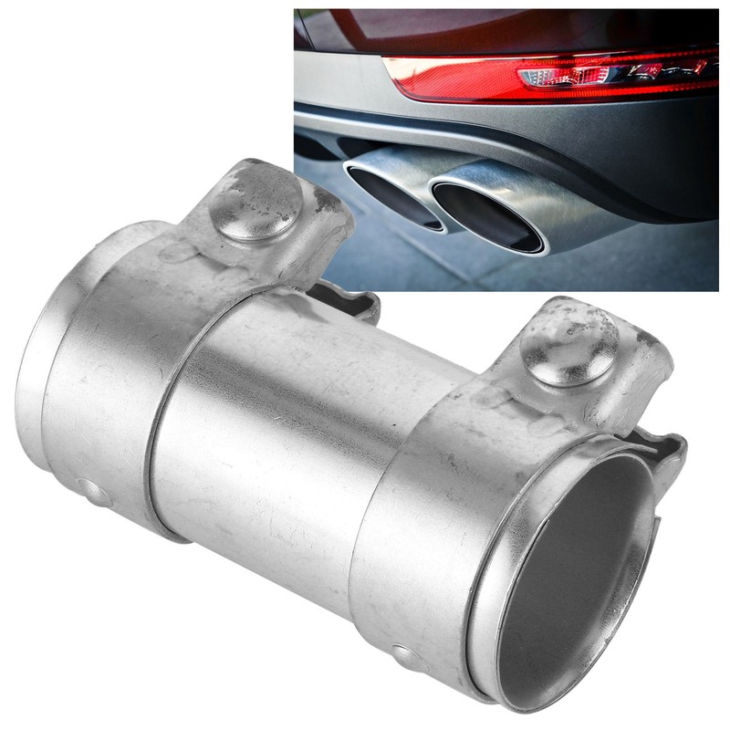 Exhaust Muffler Tube Connector Joiner Dual Clamp Sleeve 2in/51mm Automobile