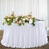 Partisky White Polyester Table Skirt for Rectangle Tables 9f, Wrinkle