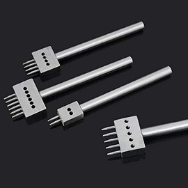 POWERTOOL Hole Punch Tools, 1PC Stitching Punching Diamond 2 Prong Lacing Stitching Abrasion Punch/4MM
