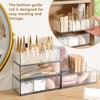 WANDGU Set of 2 Stackable Cosmetic Organisers: Clear Dressing Table