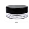 (100 Pieces Jars + Lid) Beauticom 3G/3ML Round Clear Jars
