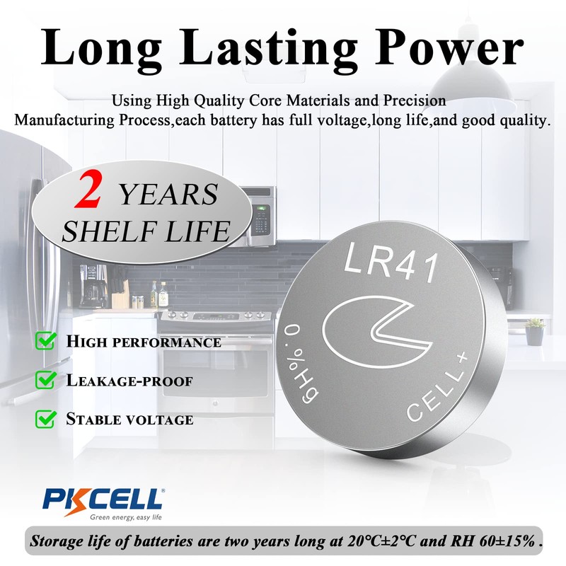 PKCELL AG3 1.5V Battery LR41 392 384 192 Button Alkaline