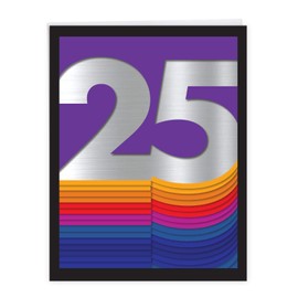 NobleWorks - 25th Anniversary Card Jumbo (8.5 x 11 Inch) - Big Notecard for Anniversaries, 25 Years of Marriage (Not Foil, Glitter, or 3D) - Bold Milestones 25 J6110MMAG