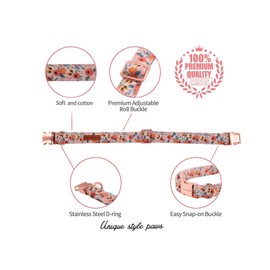 Unique Style Paws Bow Tie Collar Adjustable Collar or Lead for Dogs and Cats, Small, Medium, Large