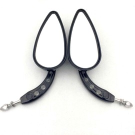 XKMT-Black Skull Side Mirrors Compatible With 1984 and up Harley Davidson Dyna Street Bob Low Rider Fat Bob Wide Glide Switchback CVO Street Glide Trike Freewheeler Tri Glide Ultra [B01G80QG6W]