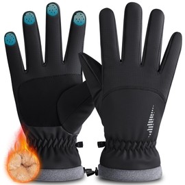 rivmount Winter Waterproof Ski Snow Warm Gloves Women Men, Cold Weather Thermal Windproof with Touchscreen Fingers, for Running Driving Cycling Hiking Biking Sports Outdoor Daily Work (Black, XS)