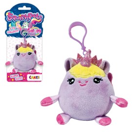 SquishPets Keychain Galupy Rainbow Unicorn Cuddly Toy, Unicorn Plush Toy in a Key Ring, 6 cm, seffry, Small, Fantaisie