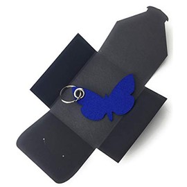 Felt Key Fob, Butterfly/Animal, Dark Blue, Special Gift