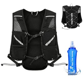 Running Vest with 500 ml Water Bottle for Men and Women, Ultralight Reflective Hydration Pack for Running, Trails, Cycling, Marathons