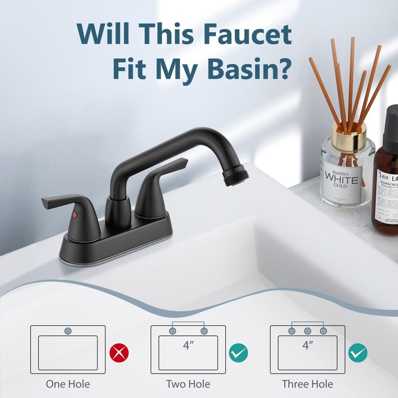 Aolemi Laundry Sink Faucet 4 Inch Centerset, Utility Sink Faucets