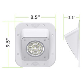 Leisure LED RV Exterior Surface Mount Flood Porch Utility Light - White 12v 1100 Lumen Lighting Fixture Replacement Lighting for Weekend Warrior RVs, Trailers, Campers, 5th Wheels (White)