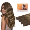DOORES Tape Hair Extensions Real Human Hair, Balayage Chocolate Brown