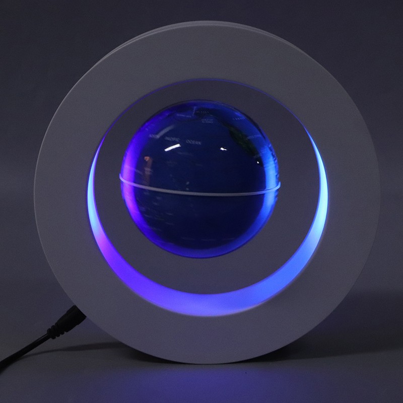Magnetic Levitation Globe White Built in LED Light Frosted Texture