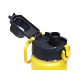 Yerbam 24oz Stainless Steel Insulated Water Bottle One-Touch Open Chug Lid & Covered Straw Lid Wide Mouth Direct Drink Dishwasher Safe Leakproof Sweat-Free BPA-Free (Naples Yellow)