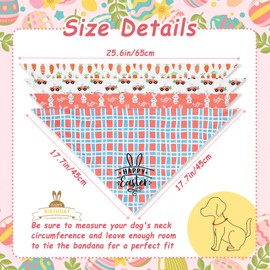 Dog Birthday Bandanas Boy Girl - 2 Pack Spring Summer Dog Cooling Bandana Reversible Dog Scarf Bib Adjustable Fabric Pet Bandana for Happy Birthday Costume Supplies