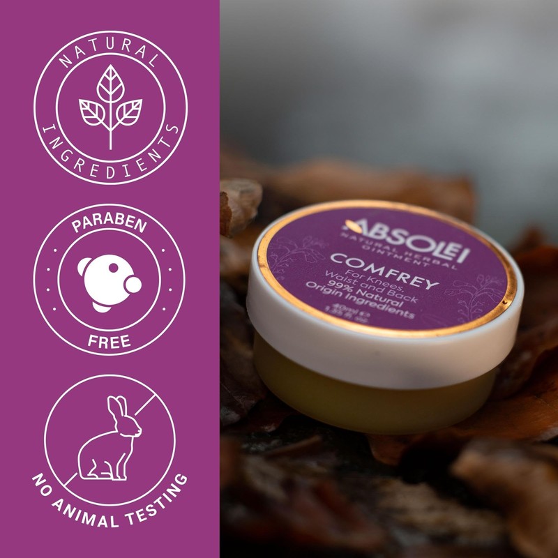 Absolei Comfrey Ointment, Natural Joint Ointment for Pain, Stiffness, Swelling