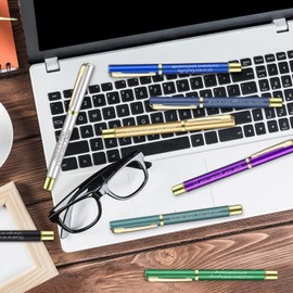 Sinmoe Pack of 24 Motivational Pens Retractable Ballpoint Pens with Sayings Inspirational Ballpoint Pens Thank You Gifts for Colleagues Students Teachers School Employees Office 12 Colours
