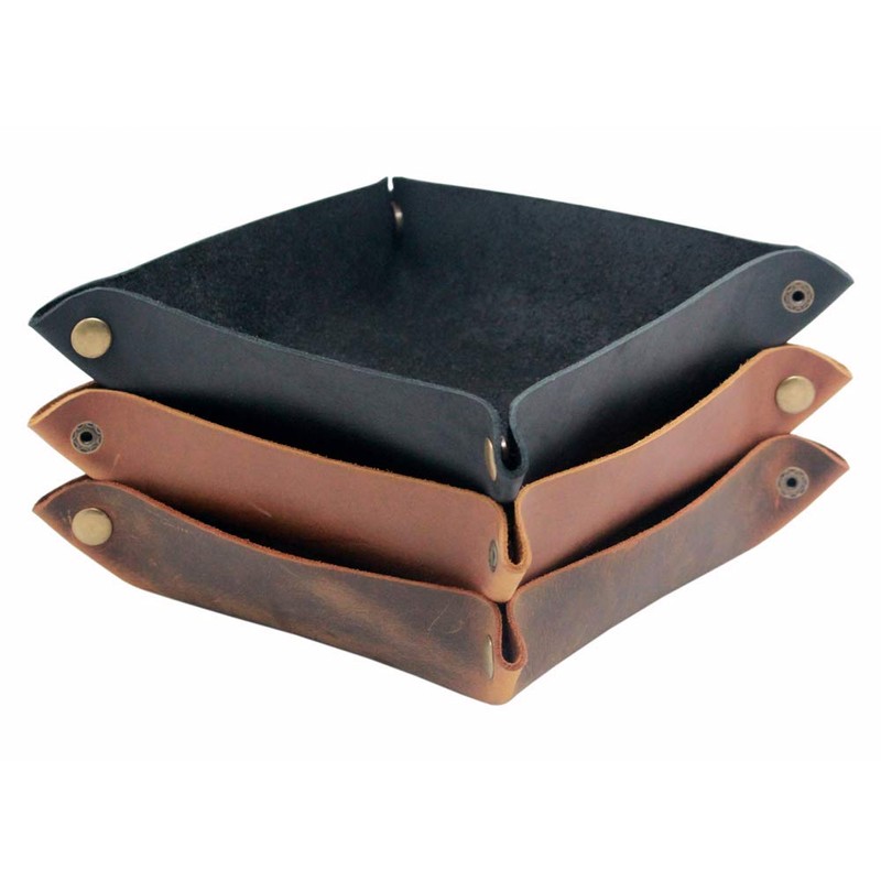 boshiho Valet Tray for Men, Leather Jewelry Catchall Key Phone