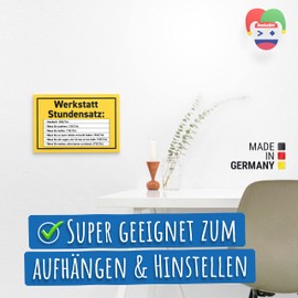 DankeDir! Werkstatt Stundensatz - 30 x 20 cm Schild - Geschenk Geburtstag Männer Freund Geburtstagsgeschenk - Geburtstagsdeko Mechaniker Geburtstagskarte Geschenkidee lustig