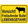 mrdeco Metal Sign 20 x 30 cm Curved Caution Freilauf