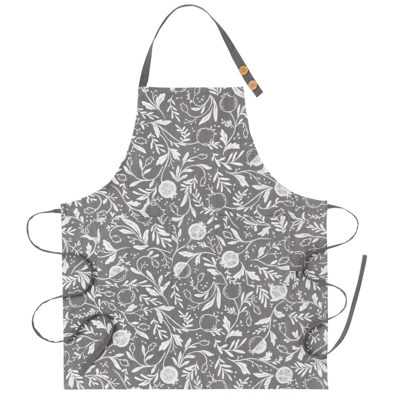 Now Designs Spruce Pomegranates Cotton Kitchen Apron, W28 x L32in