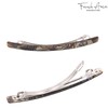 French Amie Long and Thin Handmade Celluloid Onyx Hair Clip