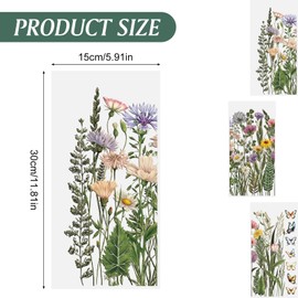 HICOHAND Rub on Transfers for Crafts, 3 Sheets Wildflowers Rub on Transfer Stickers Waterproof Self-Adhesive Butterflies and Flowers Rub on Transfer for Wood DIY Home Decor
