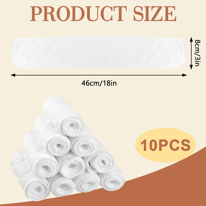 Hopton Bra Inserts Sweating, Pack of 10 Bra Inserts, Cotton