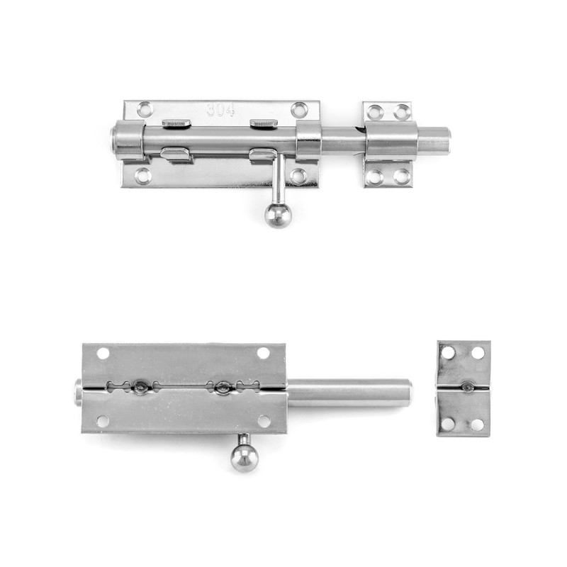 QWORK Sliding Bolt Gate Latch, 8 Pack 6.3" 304 Stainless