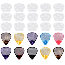 60pcs Guitar Pick Grips & 10 Picks - 0.3mm/0.012in Anti-slip Grips for Tight Hold