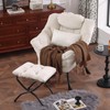 DreamNook Lazy Chair with Ottoman, Modern Accent Chair with Lumbar
