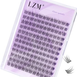 LZM Wispy Cluster Lashes - 144Pcs Lash Clusters 10-13mm Individual Eyelashes C Curl Natural Thin Band Individual Lashes Eyelash Clusters (YW-C)