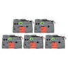 5 Pcs Label Maker Tape Black On Red 12mm 0.47