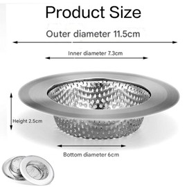 2 Pack Stainless Steel Kitchen Sink Strainer, Standard Sink Drain Protector Hair Catcher for Kitchen Bathroom Shower Kitchen Dishwasher Safe, bathroom sink strainer
