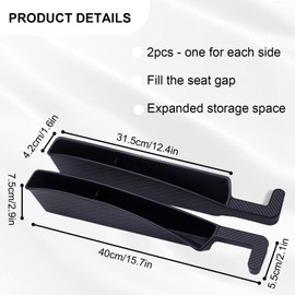 2 PCS Car Seat Gap Filler Organizer, Multifunctional Cars Gap Fillers Storage, Auto Side Seat Gap Storage Box, Car Seat Accessories Prevents Things from Falling into Seat and Center Console Gap