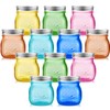 Tessco 12 Pcs 8 oz Colored Mason Jars with Lids