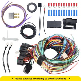 u.s.eliteautoparts 21 Circuit Wiring Harness For Chevy Ford Hotrods Universal Extra Long Wire
