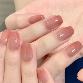 YUANLIFE Gel Nail Seal, Hand Use, Semi-Cured Nail Seal, Hardened Type, Nail Seal, Gel Nail, Just Stick, French Gel Nail, Long Lasting, Odorless, Waterproof, Short Nails, Office Nails, Nail Pies, Easy,