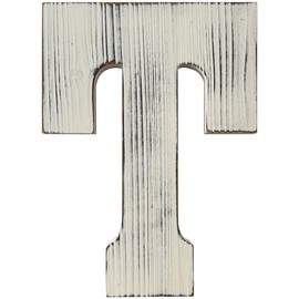 ABELOTS Distressed Wood Letter T14 Wall Letter Extra Large Letter Wall Decor Oversized Letter Wooden 13 x 17 inches (WhiteT)